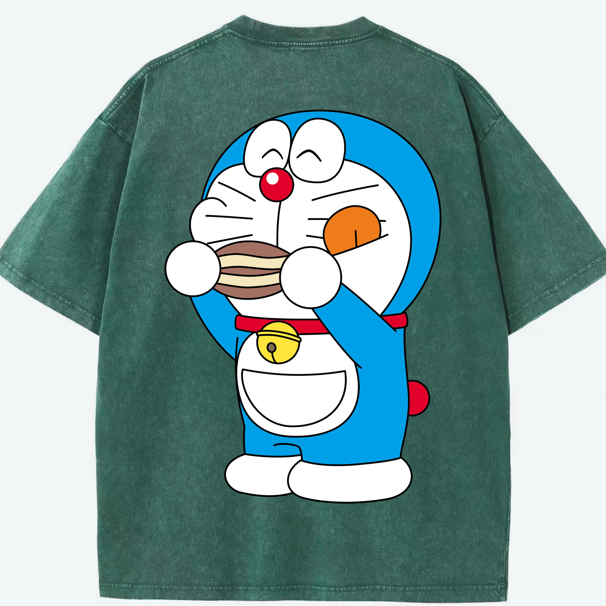 （画像用） ドラえもん Doraemon 綿100% ヴィンテージ風 半袖Tシャツ（背面プリント）